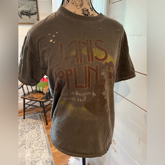 Janis Joplin Goody Two Sleeves Graphic Tee, size sm/med, distressed, EUC - Picture 1 of 7